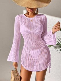 Hollow-Out Drawstring Side Cover-Up